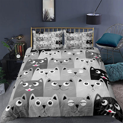 Cartoon Cat Bed Set Covers, 10 Designs - Just Cats - Gifts for Cat Lovers