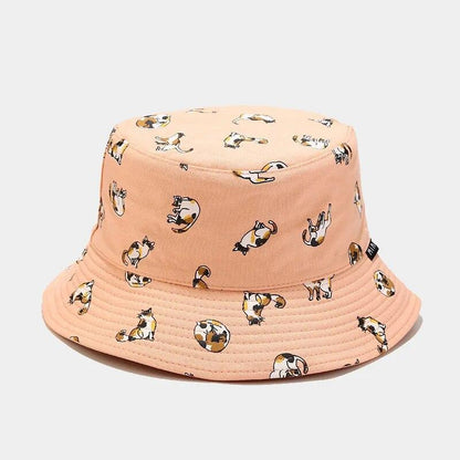 Cartoon Cat Bucket Hat, 7 colors - Just Cats - Gifts for Cat Lovers