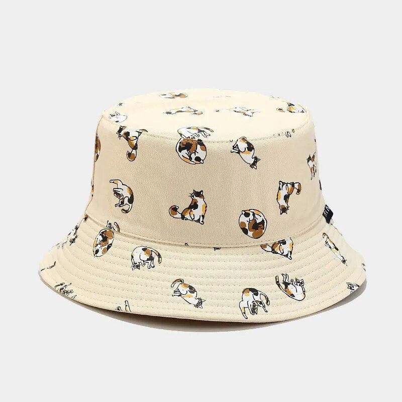 Cartoon Cat Bucket Hat, 7 colors - Just Cats - Gifts for Cat Lovers