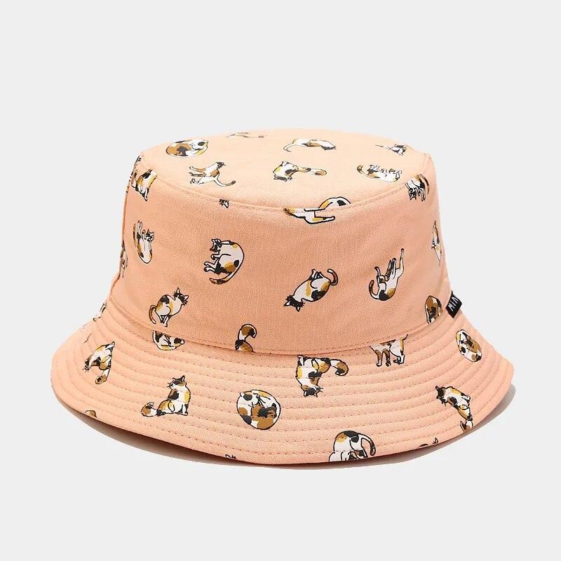 Cartoon Cat Bucket Hat, 7 colors - Just Cats - Gifts for Cat Lovers