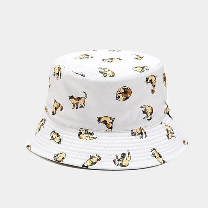 Cartoon Cat Bucket Hat, 7 colors - Just Cats - Gifts for Cat Lovers