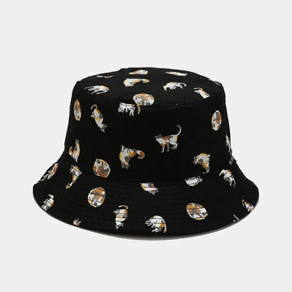 Cartoon Cat Bucket Hat, 7 colors - Just Cats - Gifts for Cat Lovers