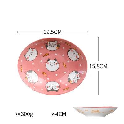 Cartoon Cat Ceramic Dishes Set - Just Cats - Gifts for Cat Lovers