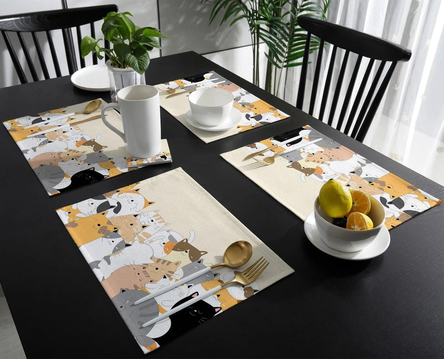 Cartoon Cat Placemat &amp; napkins - Just Cats - Gifts for Cat Lovers