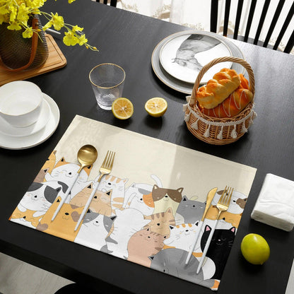 Cartoon Cat Placemat &amp; napkins - Just Cats - Gifts for Cat Lovers