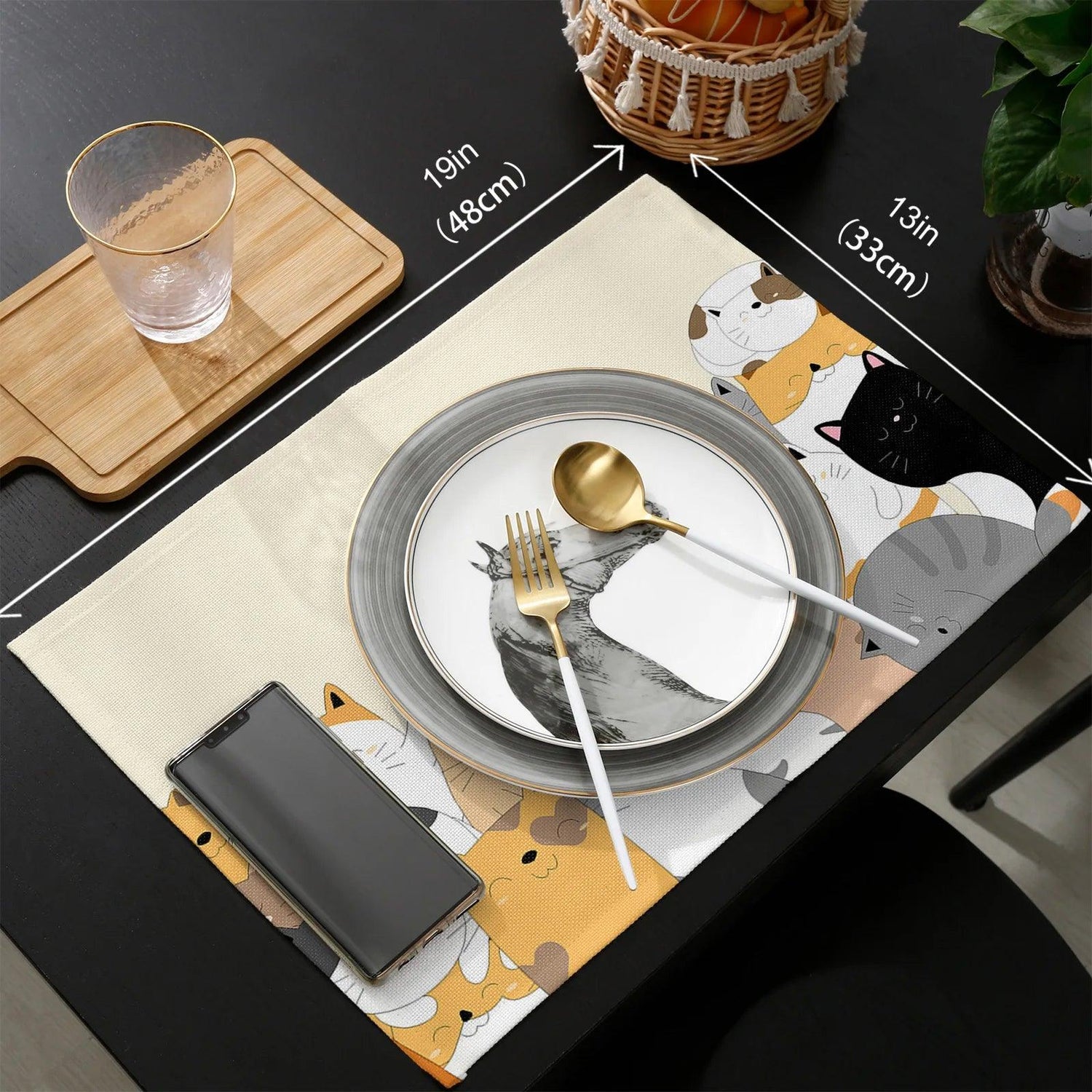 Cartoon Cat Placemat &amp; napkins - Just Cats - Gifts for Cat Lovers