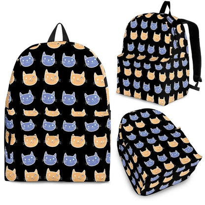 Cartoon Cat print Backpack, 3 Sizes, 6 Designs - Just Cats - Gifts for Cat Lovers