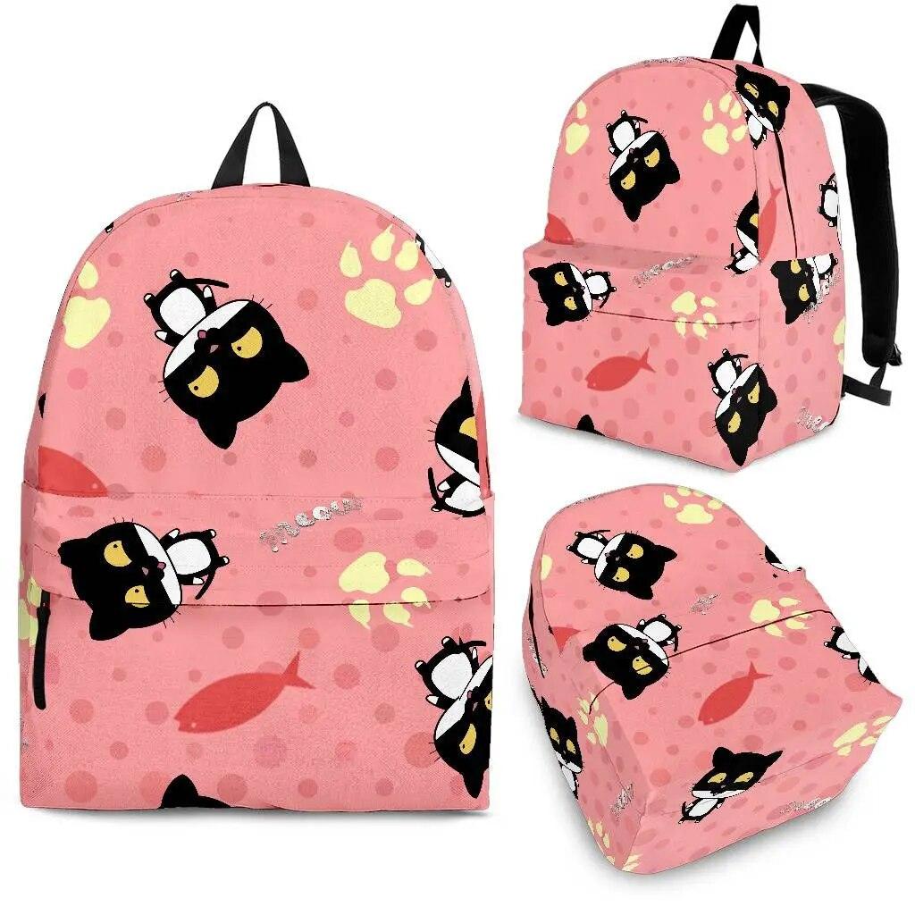 Cartoon Cat print Backpack, 3 Sizes, 6 Designs - Just Cats - Gifts for Cat Lovers