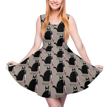 Cartoon Cat Print Dresses, 10 Designs, XS-5XL - Just Cats - Gifts for Cat Lovers