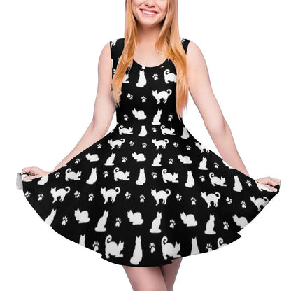 Cartoon Cat Print Dresses, 10 Designs, XS-5XL - Just Cats - Gifts for Cat Lovers