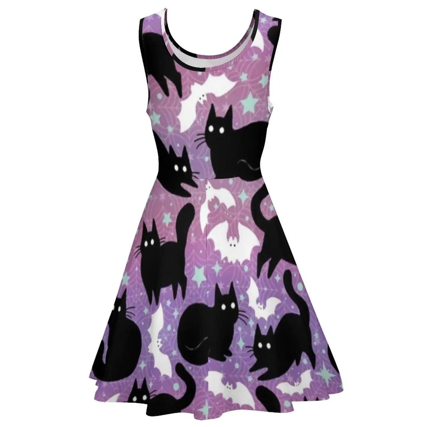 Cartoon Cat Print Dresses, 10 Designs, XS-5XL - Just Cats - Gifts for Cat Lovers