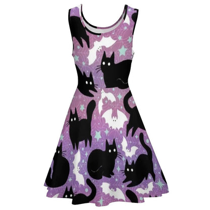 Cartoon Cat Print Dresses, 10 Designs, XS-5XL - Just Cats - Gifts for Cat Lovers