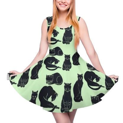 Cartoon Cat Print Dresses, 10 Designs, XS-5XL - Just Cats - Gifts for Cat Lovers