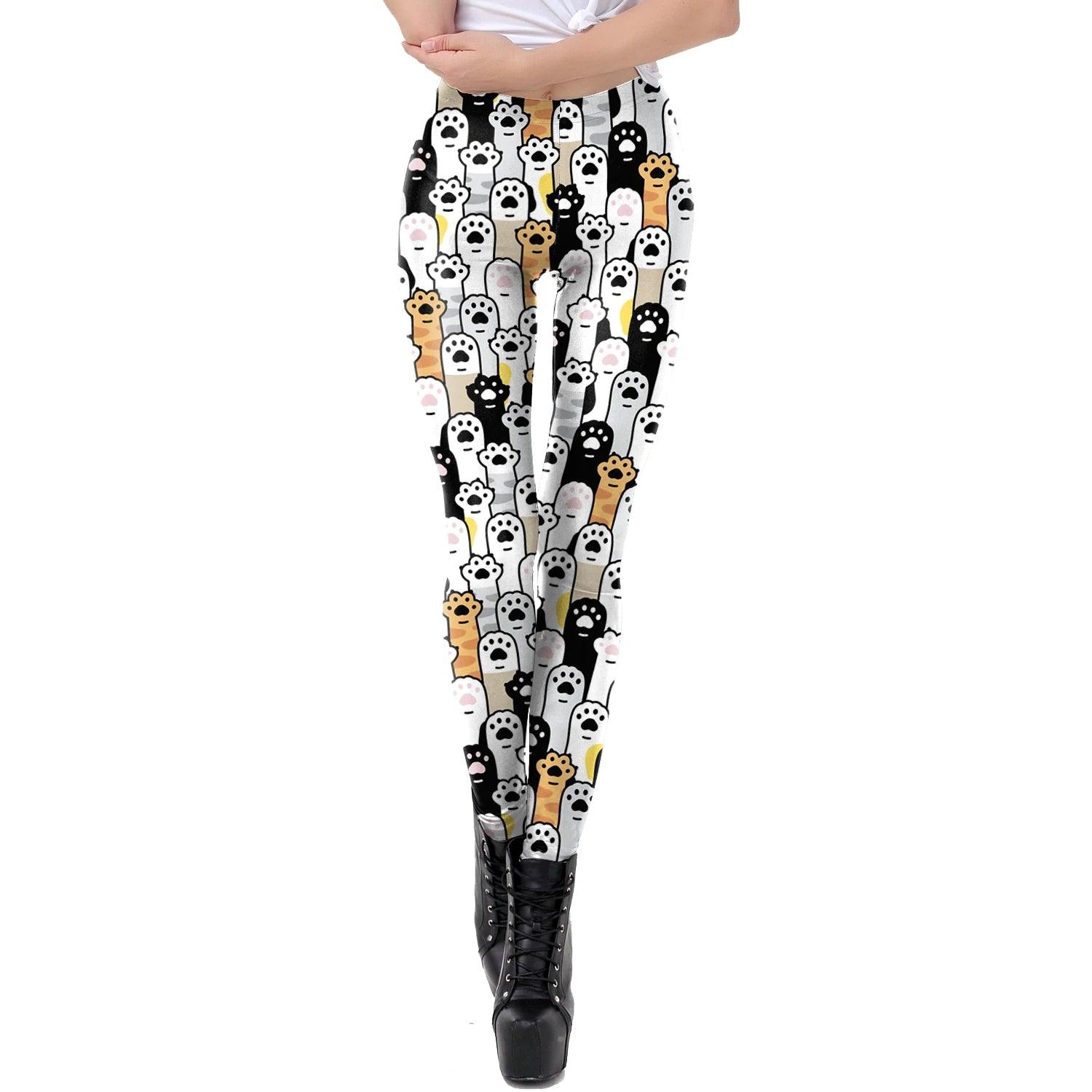 Cartoon Cat Print Leggings, 6 Designs, S-XL - Just Cats - Gifts for Cat Lovers