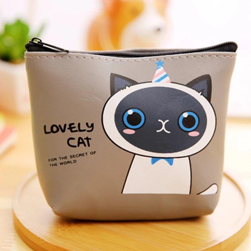 Cartoon Cat PU Coin Purse, 4 Desings - Just Cats - Gifts for Cat Lovers