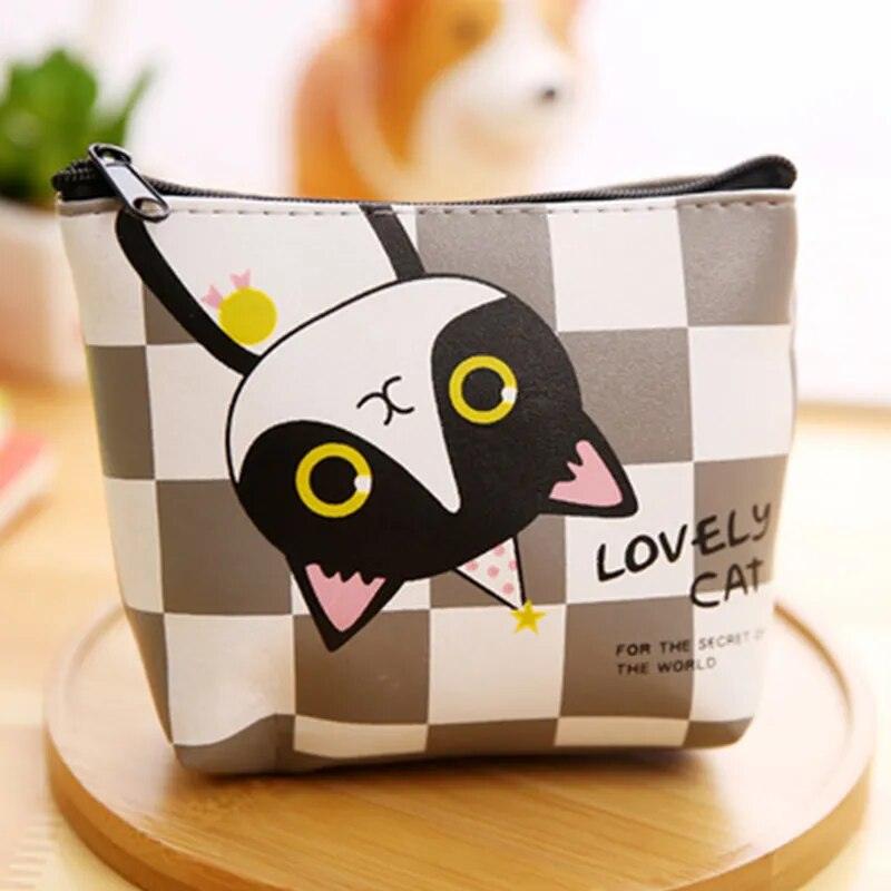 Cartoon Cat PU Coin Purse, 4 Desings - Just Cats - Gifts for Cat Lovers