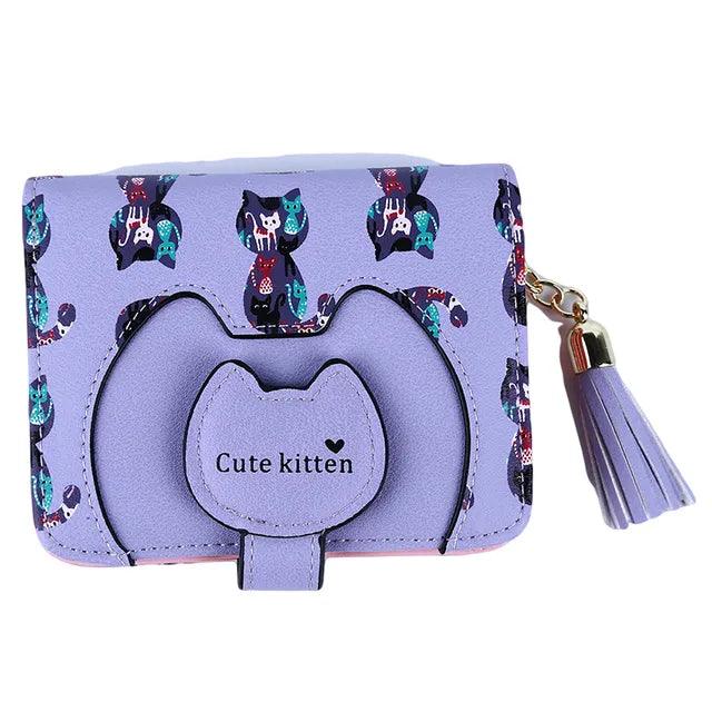 Cartoons Cats PU Short Wallet - Just Cats - Gifts for Cat Lovers