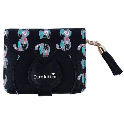 Cartoons Cats PU Short Wallet - Just Cats - Gifts for Cat Lovers