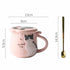 Cat Ceramig Mug with Lid and Spoon - Just Cats - Gifts for Cat Lovers