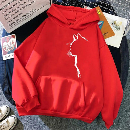 Cat Outline Hoodie, 11 Colors, S-XXL - Just Cats - Gifts for Cat Lovers