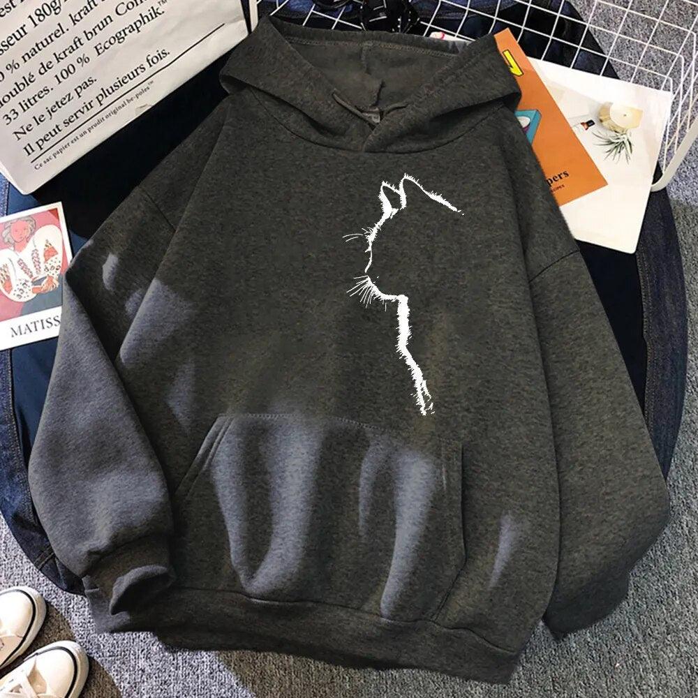 Cat Outline Hoodie, 11 Colors, S-XXL - Just Cats - Gifts for Cat Lovers