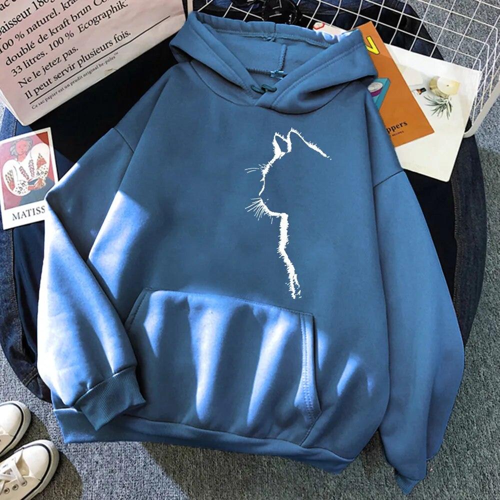 Cat Outline Hoodie, 11 Colors, S-XXL - Just Cats - Gifts for Cat Lovers