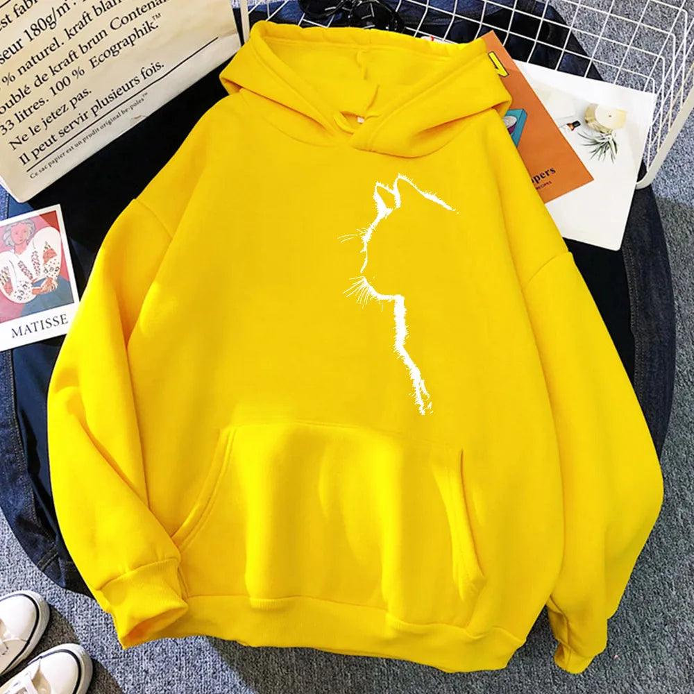 Cat Outline Hoodie, 11 Colors, S-XXL - Just Cats - Gifts for Cat Lovers