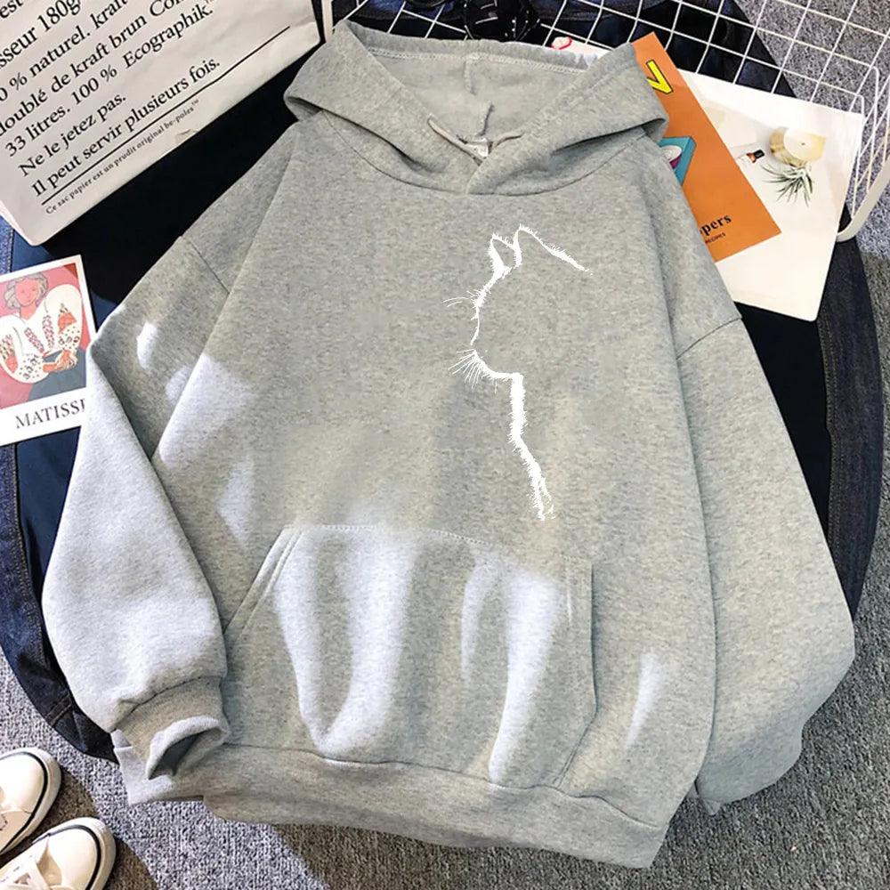 Cat Outline Hoodie, 11 Colors, S-XXL - Just Cats - Gifts for Cat Lovers