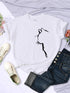 Cat Outline Printed T-shirt, 10 Colors, S-3XL - Just Cats - Gifts for Cat Lovers