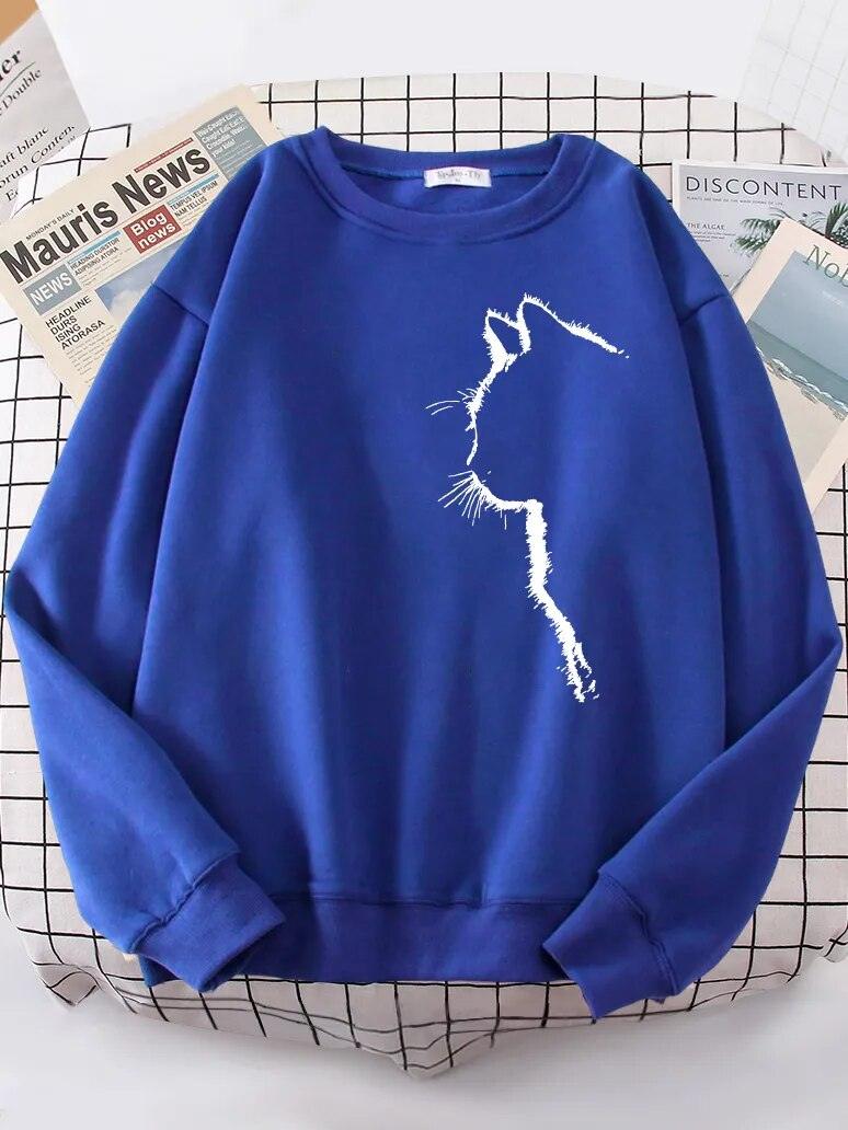 Cat outline Sweatshirt, 10 Colors, S-2XL - Just Cats - Gifts for Cat Lovers