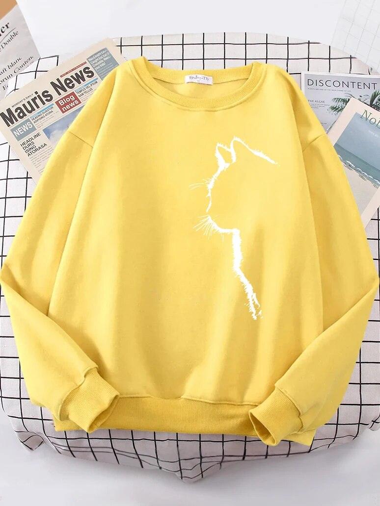 Cat outline Sweatshirt, 10 Colors, S-2XL - Just Cats - Gifts for Cat Lovers