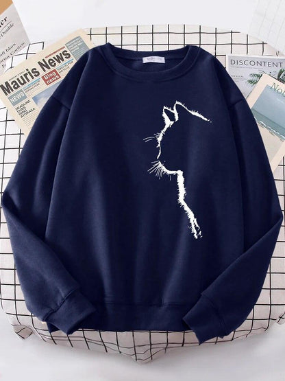 Cat outline Sweatshirt, 10 Colors, S-2XL - Just Cats - Gifts for Cat Lovers