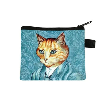 Cat Painting Printed Coin Purses, 17 Designs - Just Cats - Gifts for Cat Lovers