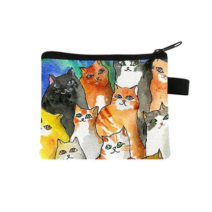 Cat Painting Printed Coin Purses, 17 Designs - Just Cats - Gifts for Cat Lovers