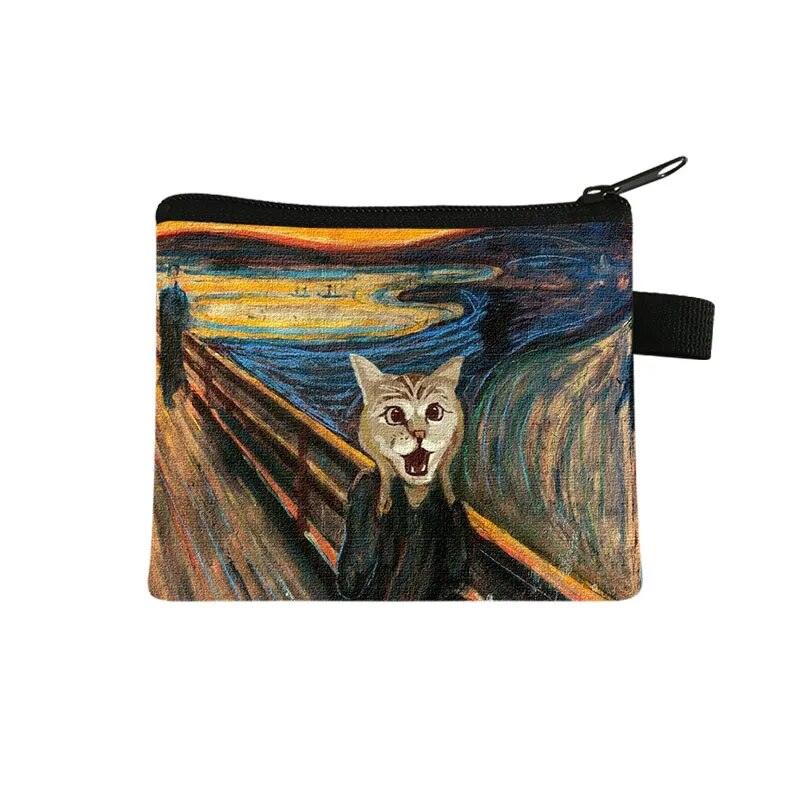 Cat Painting Printed Coin Purses, 17 Designs - Just Cats - Gifts for Cat Lovers