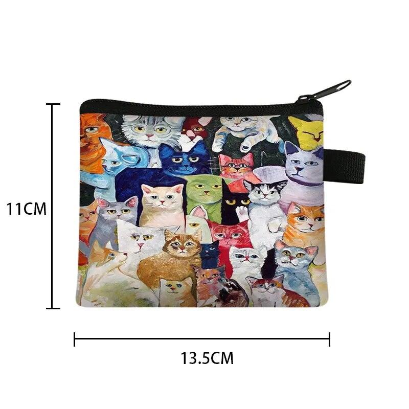 Cat Painting Printed Coin Purses, 17 Designs - Just Cats - Gifts for Cat Lovers