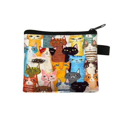 Cat Painting Printed Coin Purses, 17 Designs - Just Cats - Gifts for Cat Lovers