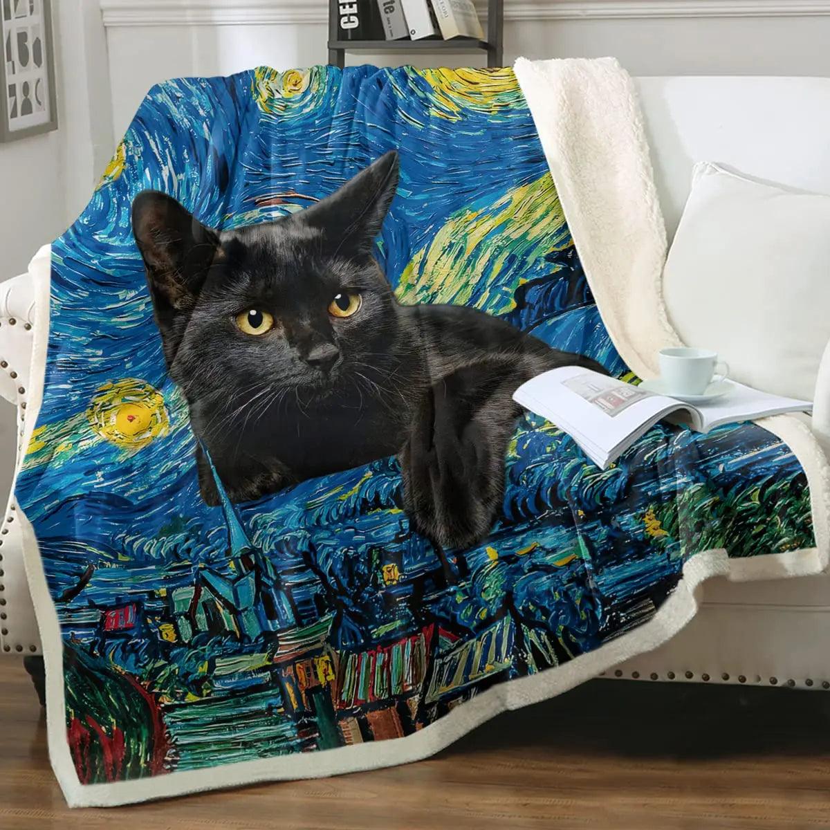 Cat Print Plush Blanket, 13 designs - Just Cats - Gifts for Cat Lovers