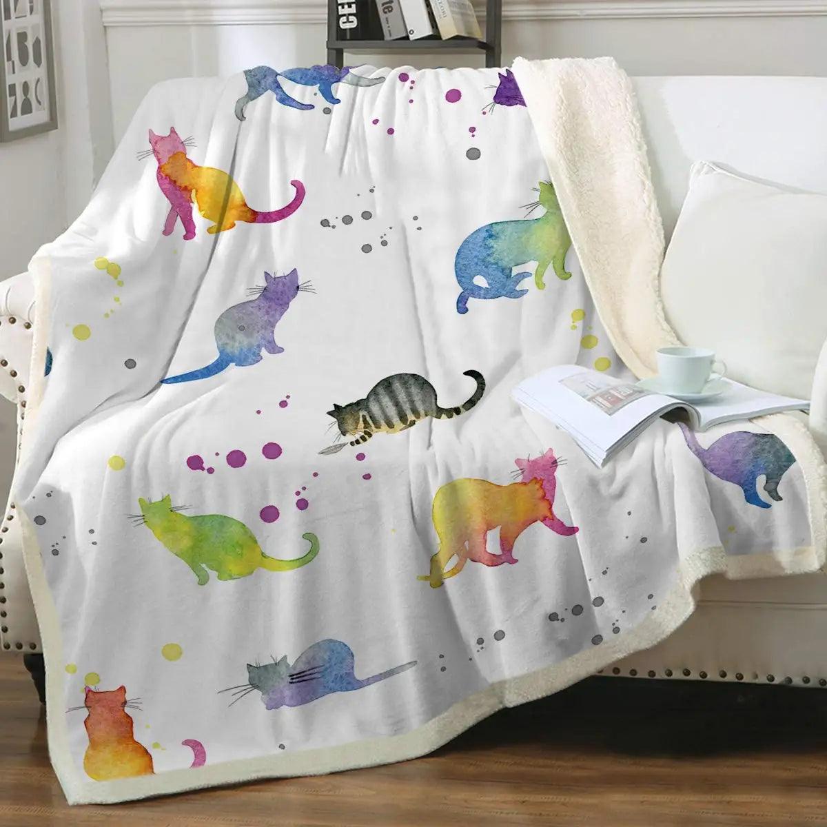 Cat Print Plush Blanket, 13 designs - Just Cats - Gifts for Cat Lovers