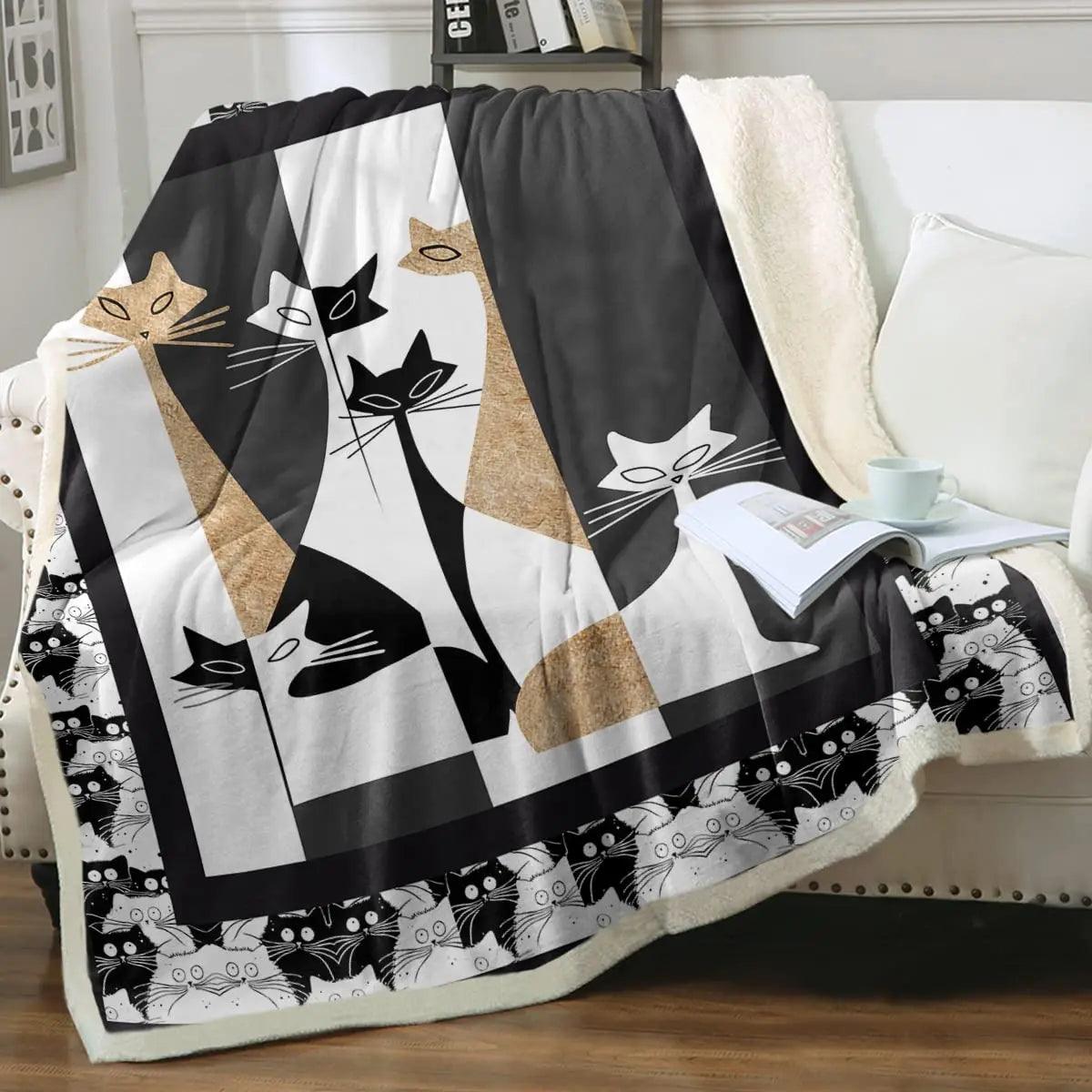 Cat Print Plush Blanket, 13 designs - Just Cats - Gifts for Cat Lovers