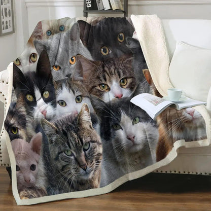 Cat Print Plush Blanket, 13 designs - Just Cats - Gifts for Cat Lovers