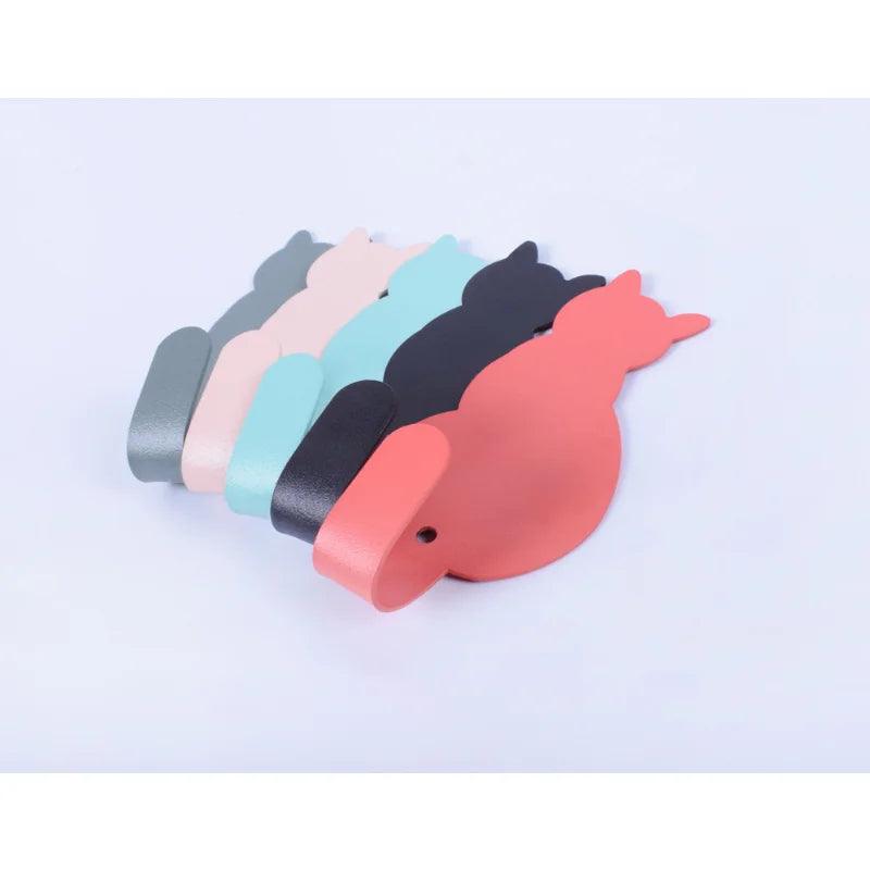 Cat Shaped Adhesive Hooks. 5 colors - Just Cats - Gifts for Cat Lovers