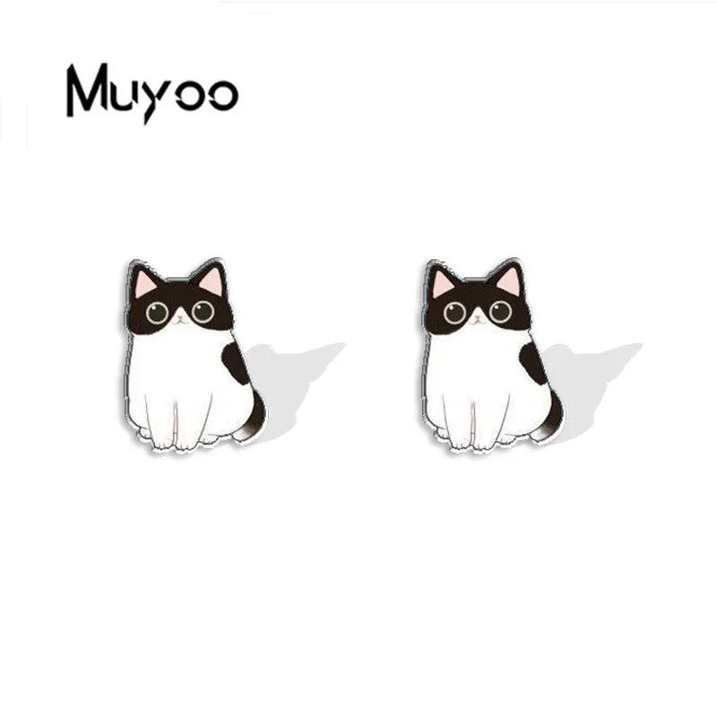 Cat Stainless Steel Stud Earrings - Just Cats - Gifts for Cat Lovers