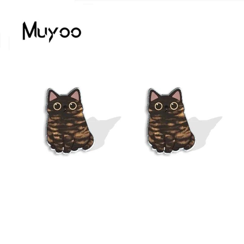 Cat Stainless Steel Stud Earrings - Just Cats - Gifts for Cat Lovers