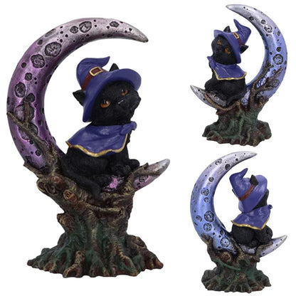 Cat with Witch Hat Figurines, 4 Variations - Just Cats - Gifts for Cat Lovers