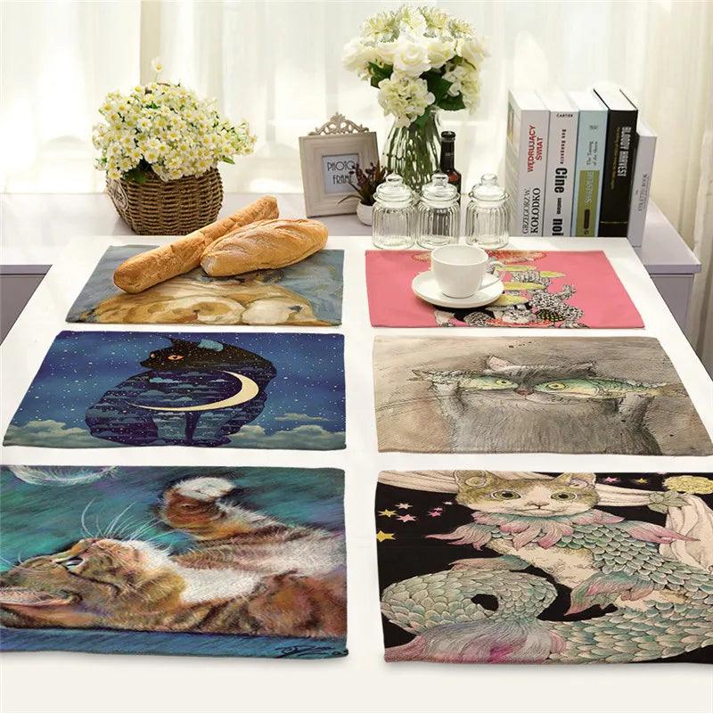 Cats Paintings Print Placemat, 19 Designs - Just Cats - Gifts for Cat Lovers