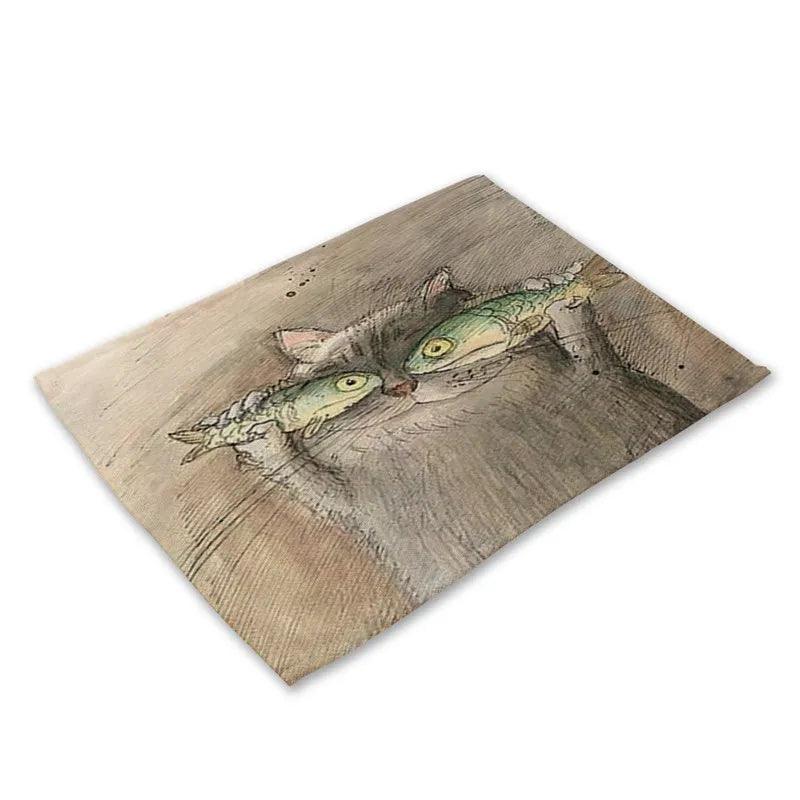 Cats Paintings Print Placemat, 19 Designs - Just Cats - Gifts for Cat Lovers