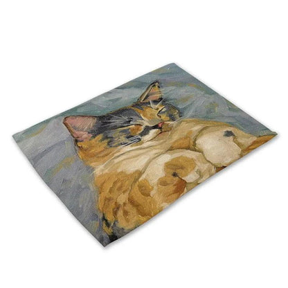 Cats Paintings Print Placemat, 19 Designs - Just Cats - Gifts for Cat Lovers