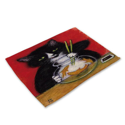 Cats Paintings Print Placemat, 19 Designs - Just Cats - Gifts for Cat Lovers