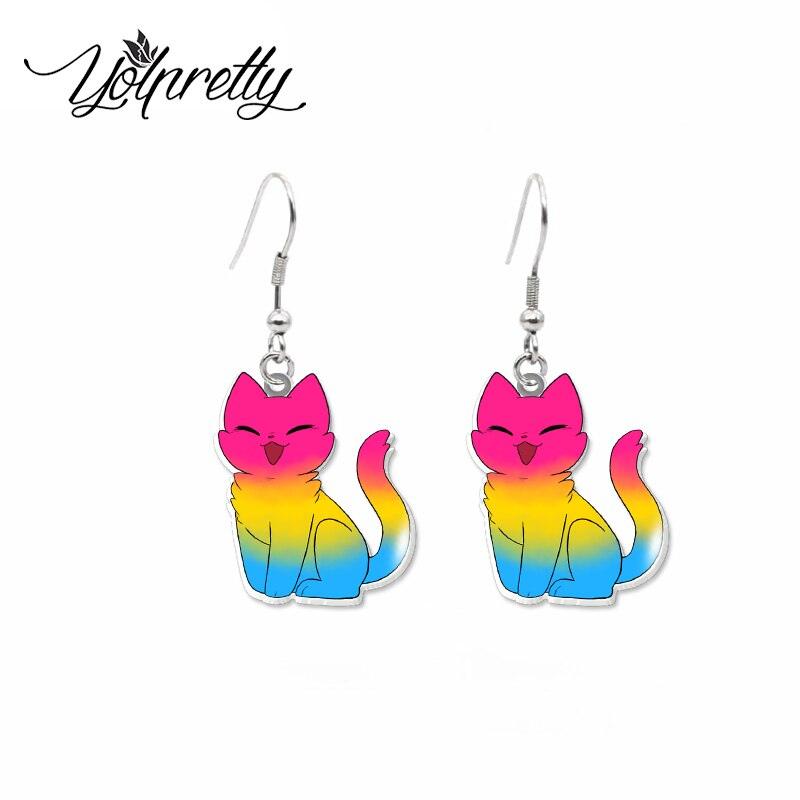 Colorful Cat Drop Earrings, 8 variatios - Just Cats - Gifts for Cat Lovers